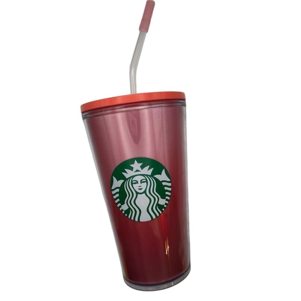 Starbucks 2019 Winter Holographic Cold Cup Tumbler Red Pink